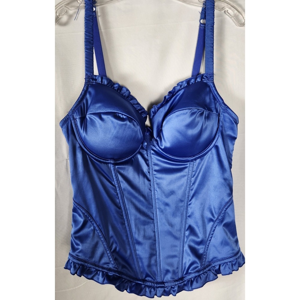 Royal Blue Satin Affinitas Y2K/2000s/ Edgy/Indie Bustier 38C - Picture 3 of 11